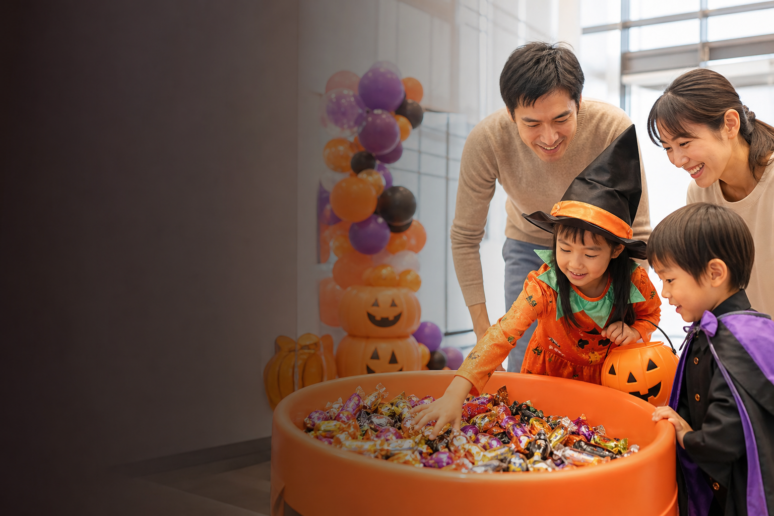 ハロウィンイベント　お菓子つかみ取り