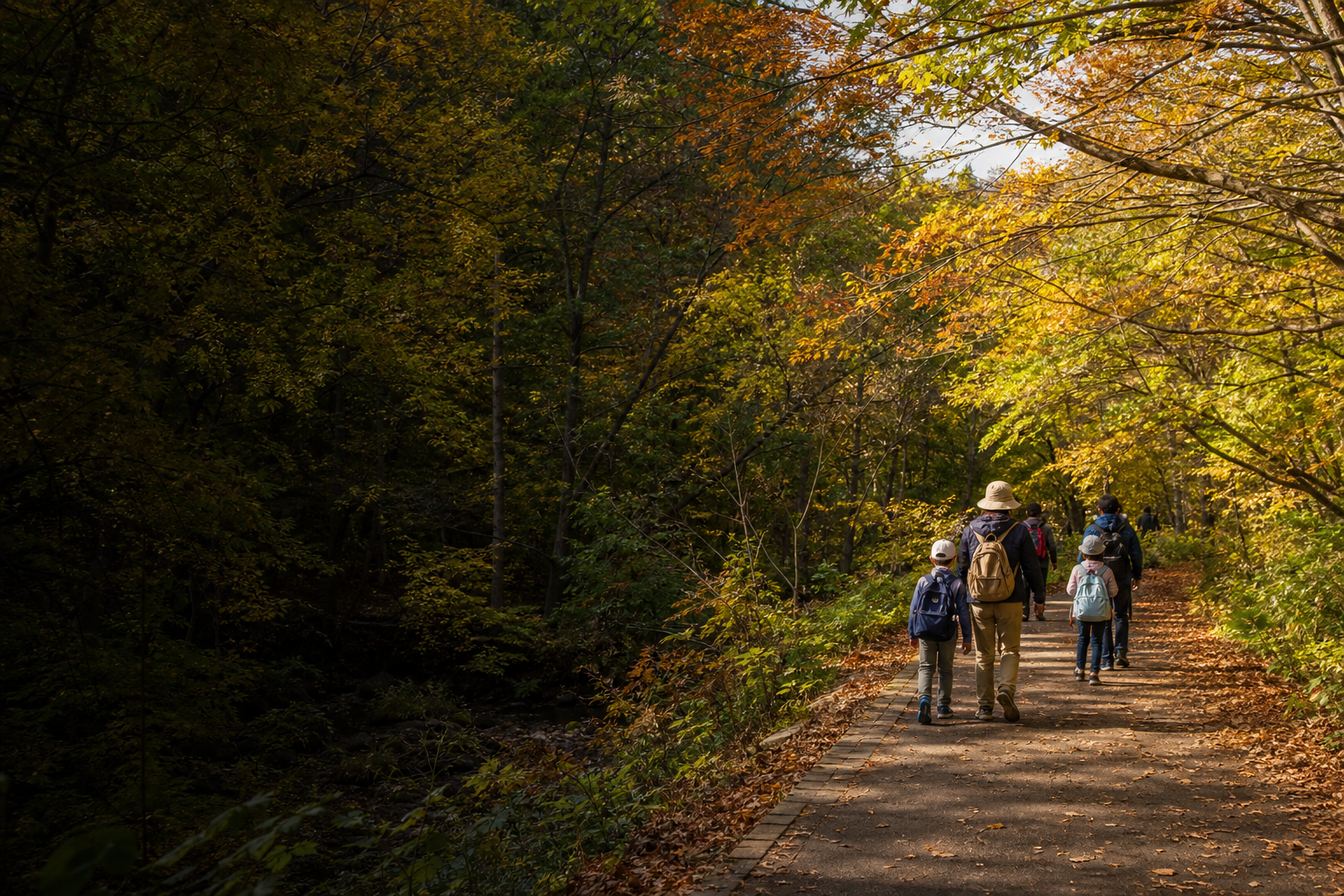 錦秋の札幌を楽しむ会　－紅葉真っ盛り－　定山渓鉄道跡をたどり、札幌芸術の森へ（セクション10の一部）（10月25日）のイベントイメージ画像