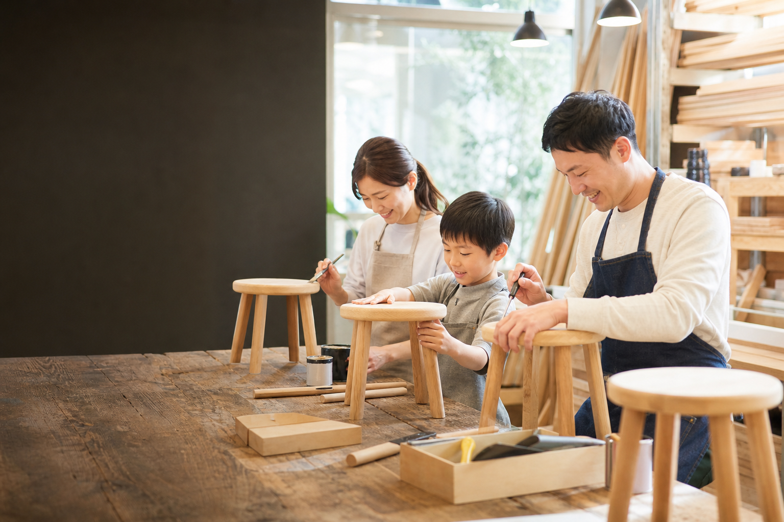 DCM西岡店｜ちょこんと座れる「丸いスツール」