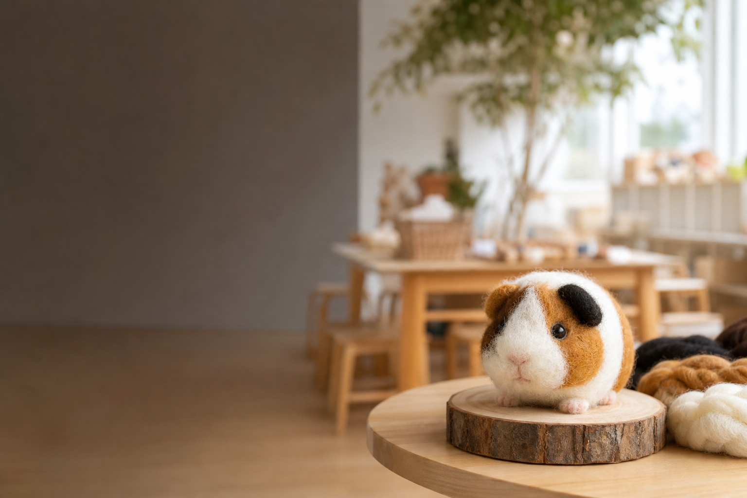 円山動物園ボランティアヒツジの会主催「羊毛でモルモットを作ろう」