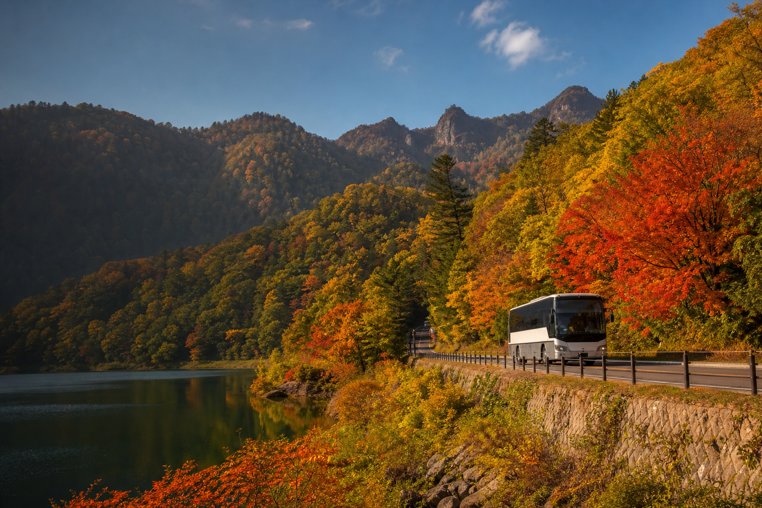 バスで行く定山渓 五大紅葉