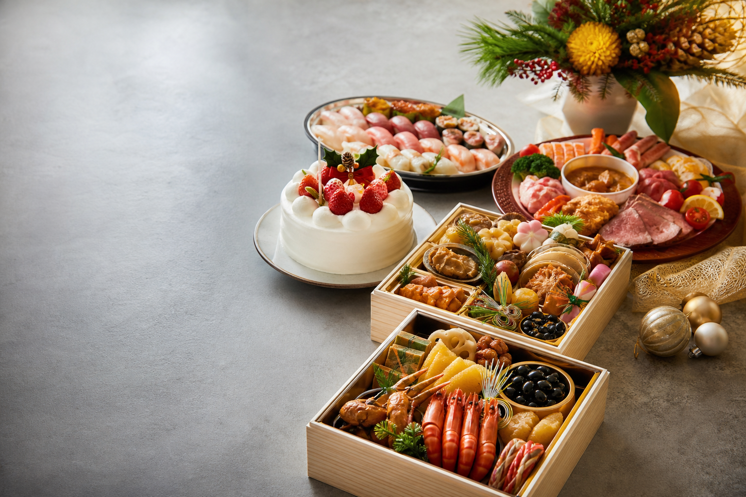 2027おせち料理／2026クリスマスケーキ&オードブル／年末食料品「美味満載市」　ご予約承り